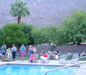 Dancing beside the pool