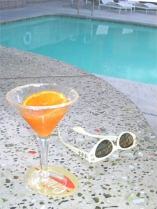 Margarita beside pool