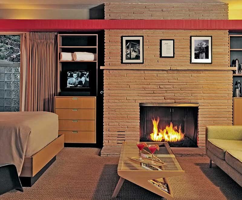 Frey Lounge Shower Frey Lounge Shower | Orbit In, a retro hotel in Palm Springs, CA